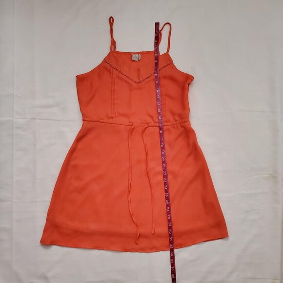 Paper Crane By Anthropologie Women's V-Neck Sleeveless Short Dress Orange Small - Picture 15 of 15